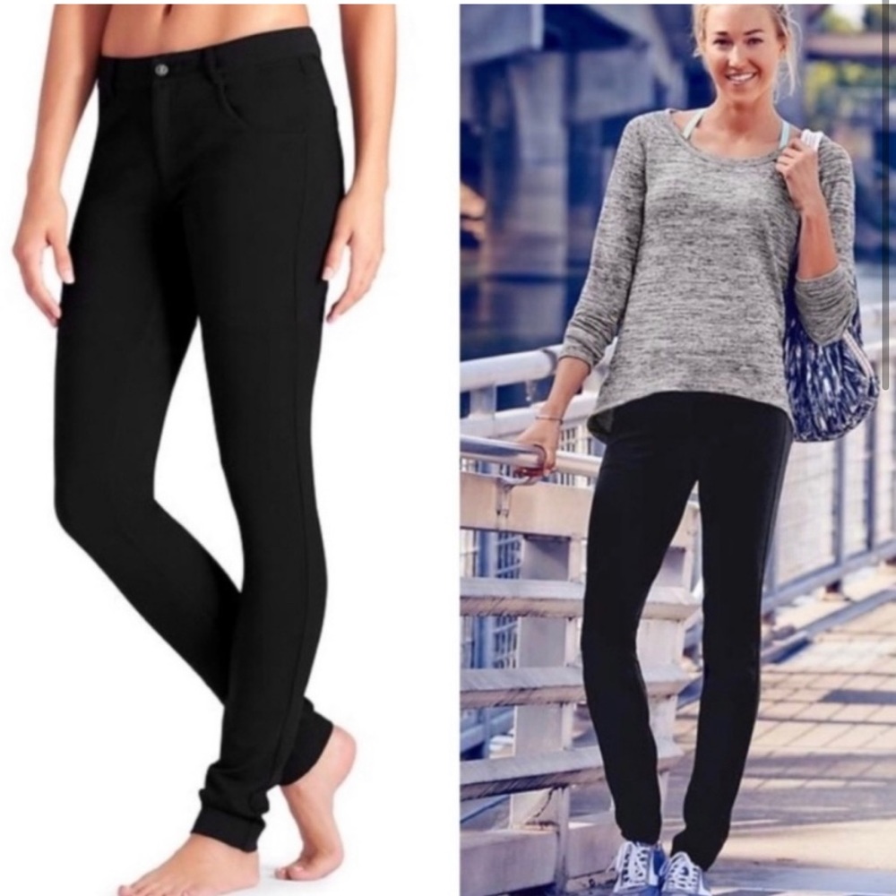 Athleta Black Ponte Skinny Pants STYLE 439153 sz 4 - Picture 2 of 10